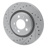 R1 98-15 Volkswagen Golf Front Left Drilled & Slotted Silver Brake Rotor