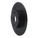 R1 87-89 Toyota MR2 Rear Left Drilled & Slotted Black Brake Rotor