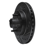 R1 87-93 Ford Mustang Front Right Drilled & Slotted Black Brake Rotor