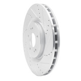 R1 08-15 Mitsubishi Lancer Front Right Drilled & Slotted Silver Brake Rotor
