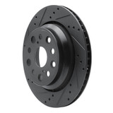 R1 07-17 Lexus LS460 Rear Left Drilled & Slotted Black Brake Rotor