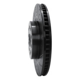R1 07-23 Lexus LS460 Front Right Drilled & Slotted Black Brake Rotor