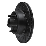 R1 68-73 Ford Mustang Front Left Drilled & Slotted Black Brake Rotor