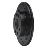 R1 94-97 Ford Aspire Front Right Drilled & Slotted Black Brake Rotor