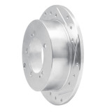 R1 94-07 Chrysler SEBRING Rear Right Drilled & Slotted Silver Brake Rotor
