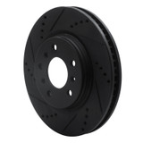 R1 04-09 Buick Allure Front Left Drilled & Slotted Black Brake Rotor