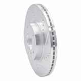 R1 03-05 Infiniti G35 Front Right Drilled & Slotted Silver Brake Rotor
