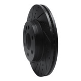 R1 15-20 Chevrolet Colorado Front Left Drilled & Slotted Black Brake Rotor