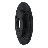 R1 18-21 Ford F-150 RWD Rear Right Drilled & Slotted Black Brake Rotor