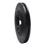 R1 09-12 Chevrolet Colorado Front Right Drilled & Slotted Black Brake Rotor