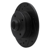 R1 85-02 Volkswagen Cabrio Rear Left Drilled & Slotted Black Brake Rotor