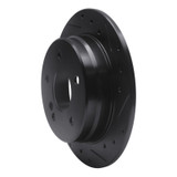 R1 94-98 Mercedes-Benz C220 Rear Right Drilled & Slotted Black Brake Rotor