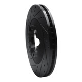 R1 09-12 Chevrolet Colorado Front Left Drilled & Slotted Black Brake Rotor