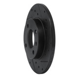 R1 73-05 Audi Fox Front Right Drilled & Slotted Black Brake Rotor
