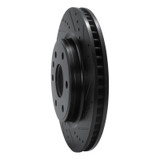 R1 07-17 Buick Enclave Front Right Drilled & Slotted Black Brake Rotor