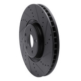 R1 12-18 Audi A8 Front Right Drilled & Slotted Black Brake Rotor