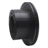 R1 01-10 Chevrolet Express 3500 Rear Right Drilled & Slotted Black Brake Rotor