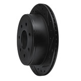 R1 04-11 Ford F-150 4WD Rear Right Drilled & Slotted Black Brake Rotor