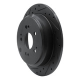 R1 05-10 Honda Odyssey Rear Left Drilled & Slotted Black Brake Rotor