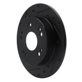 R1 97-15 Acura ILX Rear Left Drilled & Slotted Black Brake Rotor