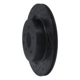 R1 03-08 Infiniti G35 Rear Left Drilled & Slotted Black Brake Rotor
