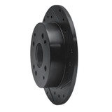R1 92-97 Acura CL Rear Right Drilled & Slotted Black Brake Rotor