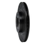R1 03-05 Infiniti G35 Front Right Drilled & Slotted Black Brake Rotor
