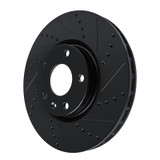 R1 14-19 Chevrolet Corvette Front Right Drilled & Slotted Black Brake Rotor