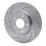 R1 00-09 Honda S2000 Front Left Drilled & Slotted Silver Brake Rotor