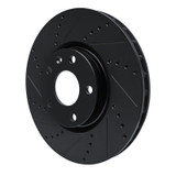 R1 14-19 Chevrolet Corvette Front Left Drilled & Slotted Black Brake Rotor