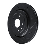 R1 14-19 Chevrolet Corvette Rear Right Drilled & Slotted Black Brake Rotor