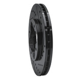 R1 90-97 Acura CL Front Right Drilled & Slotted Black Brake Rotor