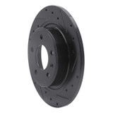 R1 11-19 Buick Verano Rear Right Drilled & Slotted Black Brake Rotor