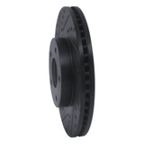 R1 97-01 Infiniti Q45 Front Left Drilled & Slotted Black Brake Rotor