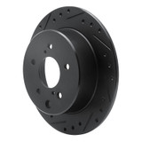 R1 90-96 Infiniti Q45 Rear Left Drilled & Slotted Black Brake Rotor