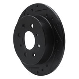 R1 88-01 Acura Integra Rear Left Drilled & Slotted Black Brake Rotor