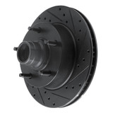 R1 94-03 Ford E-150 Club Wagon Front Right Drilled & Slotted Black Brake Rotor