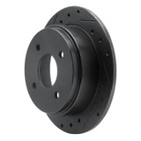 R1 90-92 Infiniti M30 Rear Left Drilled & Slotted Black Brake Rotor