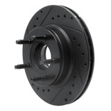R1 93-94 Ford Explorer Front Left Drilled & Slotted Black Brake Rotor