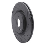 R1 07-10 Chevrolet HHR Front Right Drilled & Slotted Black Brake Rotor