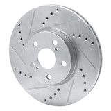 R1 08-19 Pontiac Vibe Front Left Drilled & Slotted Silver Brake Rotor