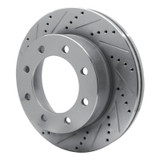 R1 05-12 Ford F-350 Super Duty 4WD Front Left Drilled & Slotted Silver Brake Rotor