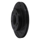 R1 96-98 Nissan 240SX Front Right Drilled & Slotted Black Brake Rotor