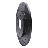 R1 94-99 Buick Regal Rear Right Drilled & Slotted Black Brake Rotor