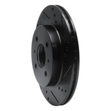 R1 91-02 Saturn SW1 Front Right Drilled & Slotted Black Brake Rotor
