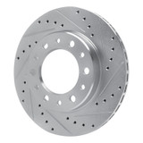 R1 76-89 Toyota Land Cruiser Front Right Drilled & Slotted Black Brake Rotor