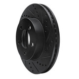 R1 02-07 Jeep Liberty Front Right Drilled & Slotted Black Brake Rotor
