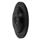R1 06-12 Mercedes-Benz GL350 Rear Right Drilled & Slotted Black Brake Rotor