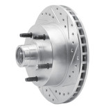 R1 73-93 Ford E-100 Econoline Front Right Drilled & Slotted Silver Brake Rotor