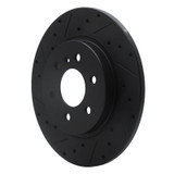 R1 06-09 Buick Terraza Rear Left Drilled & Slotted Black Brake Rotor